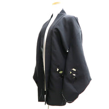 Load image into Gallery viewer, Haori Jacket Black Fully Embroidered Chrysanthemum Silk #10939F1