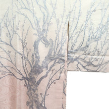 Load image into Gallery viewer, Haori Jacket Vintage(1950-1980) White Pale Pink Silver Plum blossom Branch Silk #10848E3