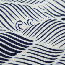 Load image into Gallery viewer, Yukata Vintage(1950-1980) White Navy Wave Cotton #10490B1