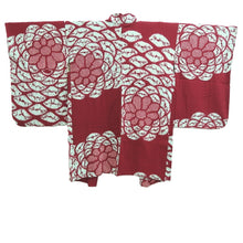 Load image into Gallery viewer, Haori Jacket Vintage(1920-1950) Wine red Light Blue Shibori Chrysanthemum Silk #11008F5