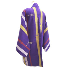 Load image into Gallery viewer, Haori Jacket Vintage(1920-1950) Blueish Purple Bamboo Silk #11049A3