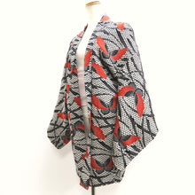 Load image into Gallery viewer, Haori Jacket Vintage(1950-1980) White Black Butterfly Silk #10164D4