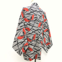 Load image into Gallery viewer, Haori Jacket Vintage(1950-1980) White Black Butterfly Silk #10164D4