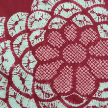 Load image into Gallery viewer, Haori Jacket Vintage(1920-1950) Wine red Light Blue Shibori Chrysanthemum Silk #11008F5