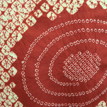 Load image into Gallery viewer, Haori Jacket Vintage(1920-1950) Red Pale Yellow Shibori Swirl Silk #11059A3