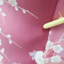 Load image into Gallery viewer, Kimono Magenta Plum blossom Folding Fan Silk #10538B3