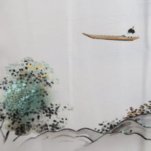 Load image into Gallery viewer, Men's Haori Black Montsuki Landscape Wide Silk #10416A2