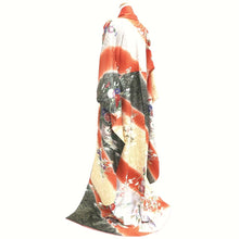 Load image into Gallery viewer, Furisode Reddish Brown Black Gold Chrysanthemum Tall Silk #9610H5