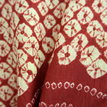 Load image into Gallery viewer, Haori Jacket Vintage(1920-1950) Red Pale Yellow Shibori Swirl Silk #11059A3