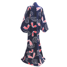 Load image into Gallery viewer, Yukata Vintage(1950-1980) Navy Dragonfly Cotton #10353F3