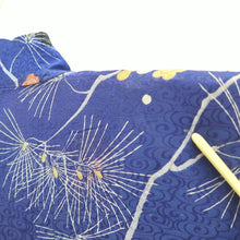 Load image into Gallery viewer, Haori Jacket Vintage(1920-1950) Blue Pine Tree Plum blossom Long Silk #9964C1