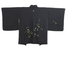 Load image into Gallery viewer, Haori Jacket Black Fully Embroidered Chrysanthemum Silk #10939F1