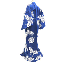 Load image into Gallery viewer, Yukata Vintage(1950-1980) Blue Butterfly Cotton #9918B4