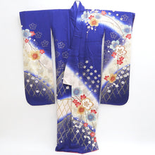 Load image into Gallery viewer, Furisode Blue Plum blossom Branch Tall Silk #9702J5