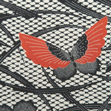 Load image into Gallery viewer, Haori Jacket Vintage(1950-1980) White Black Butterfly Silk #10164D4