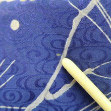 Load image into Gallery viewer, Haori Jacket Vintage(1920-1950) Blue Pine Tree Plum blossom Long Silk #9964C1