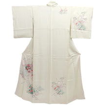 Load image into Gallery viewer, Kimono White Peacock Chrysanthemum Silk #10529B2