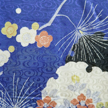 Load image into Gallery viewer, Haori Jacket Vintage(1920-1950) Blue Pine Tree Plum blossom Long Silk #9964C1