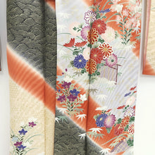 Load image into Gallery viewer, Furisode Reddish Brown Black Gold Chrysanthemum Tall Silk #9610H5