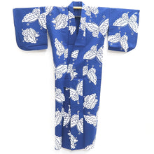 Load image into Gallery viewer, Yukata Vintage(1950-1980) Blue Butterfly Cotton #9918B4