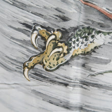 Load image into Gallery viewer, Men's Haori Vintage(1950-1980) Blue Black Dragon Curling Wave Silk #10442A3