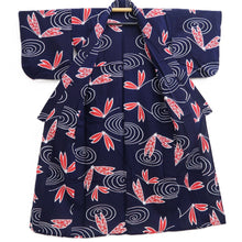 Load image into Gallery viewer, Yukata Vintage(1950-1980) Navy Dragonfly Cotton #10353F3