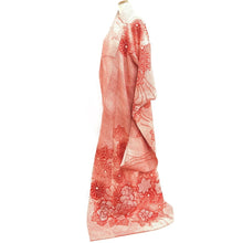 Load image into Gallery viewer, Furisode Light Red Pink Shibori Chrysanthemum Silk #10319F1