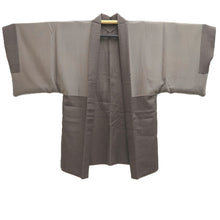 Load image into Gallery viewer, Men's Haori Vintage(1950-1980) Brown Utamaro Ukiyoe Bijinga Silk #10645C4