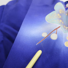 Load image into Gallery viewer, Furisode Blue Plum blossom Branch Tall Silk #9702J5