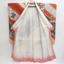 Load image into Gallery viewer, Furisode Reddish Brown Black Gold Chrysanthemum Tall Silk #9610H5