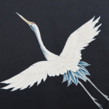 Load image into Gallery viewer, Haori Jacket Black Crane Birds Silk #10819E1