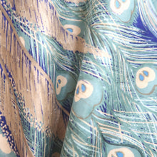 Load image into Gallery viewer, Furisode Vintage(Pre-1920) Blue Peacock Hand painted Silk #11109Z1