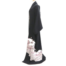 Load image into Gallery viewer, Tomesode Black Crane Birds Silk #10398A1