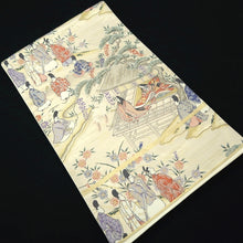 Load image into Gallery viewer, Fukuro Obi White Gold Heian Period Aristocrats Silk BB317V8