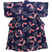 Load image into Gallery viewer, Yukata Vintage(1950-1980) Navy Dragonfly Cotton #10353F3