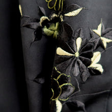 Load image into Gallery viewer, Haori Jacket Black Fully Embroidered Chrysanthemum Silk #10939F1