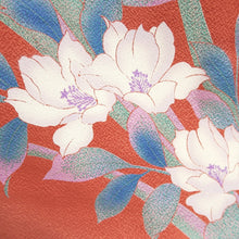 Load image into Gallery viewer, Furisode Light Red Flower Tall Silk #9692J4