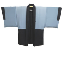 Load image into Gallery viewer, Men's Haori Vintage(1950-1980) Black Montsuki Landscape Silk #10417A2