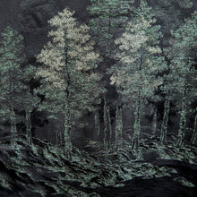 Load image into Gallery viewer, Haori Jacket Vintage(1950-1980) Black Tree Mountain Landscape Silk #9776A4