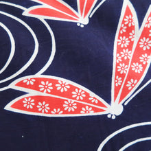 Load image into Gallery viewer, Yukata Vintage(1950-1980) Navy Dragonfly Cotton #10353F3