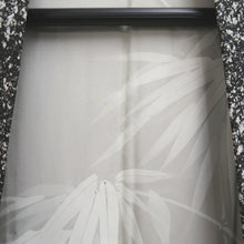 Load image into Gallery viewer, Haori Jacket Vintage(1950-1980) Black White Leaves Embroidery Silk #10119D2