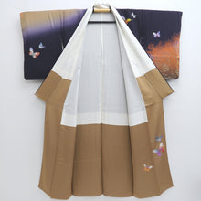 Load image into Gallery viewer, Kimono Navy Butterfly Tree Silk #10251E3