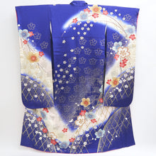 Load image into Gallery viewer, Furisode Blue Plum blossom Branch Tall Silk #9702J5