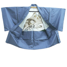 Load image into Gallery viewer, Men's Haori Vintage(1950-1980) Blue Black Eagle Wide Silk #10443A3