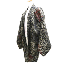 Load image into Gallery viewer, Haori Jacket Vintage(1950-1980) Black Gold Chrysanthemum Silk #9905B4