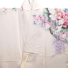 Load image into Gallery viewer, Furisode Pale Pink Plum blossom Chrysanthemum Silk #10549B4