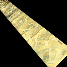 Load image into Gallery viewer, Fukuro Obi Gold Hokusai Ukiyoe Crane Birds Silk BB348W1