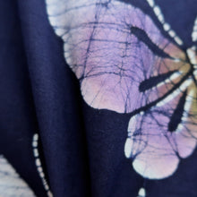 Load image into Gallery viewer, Yukata Vintage(1950-1980) Navy Butterfly Cotton #10491B1