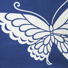 Load image into Gallery viewer, Yukata Vintage(1950-1980) Blue Butterfly Cotton #9918B4