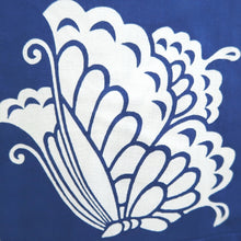 Load image into Gallery viewer, Yukata Vintage(1950-1980) Blue Butterfly Cotton #9918B4